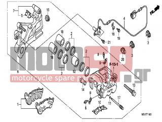 HONDA - CBF1000A (ED) ABS 2006 - Brakes - REAR BRAKE CALIPER (CBF1000A/T/S) - 17368-KV7-671 - CLAMP, PIPE