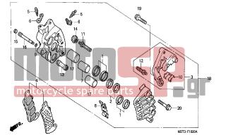 HONDA - XL1000V (ED) Varadero 2000 - Brakes - FRONT BRAKE CALIPER (1) - 45107-MAJ-G41 - PISTON A, 22X27