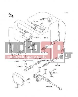 KAWASAKI - VULCAN 1500 NOMAD 1999 -  - Ignition System - 21121-1289 - COIL-IGNITION,FR