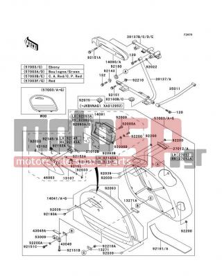 KAWASAKI - VULCAN 1500 NOMAD 1999 - Body Parts - Saddlebags - 27012-1575 - HOOK,HANDLE