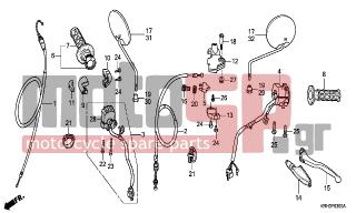 HONDA - XR125L (ED) 2005 - Πλαίσιο - HANDLE LEVER/SWITCH/CABLE - 93901-32320- - SCREW, TAPPING, 3X12