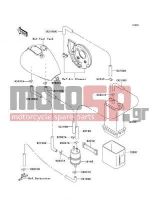 KAWASAKI - VULCAN 800 CLASSIC 1999 - Body Parts - Fuel Evaporative System - 16164-1052 - CANISTER
