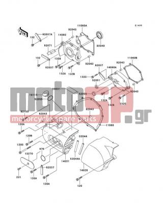 KAWASAKI - VULCAN 800 CLASSIC 1999 - Engine/Transmission - Left Engine Cover(s) - 11060-1685 - GASKET,MECHANISM COVER