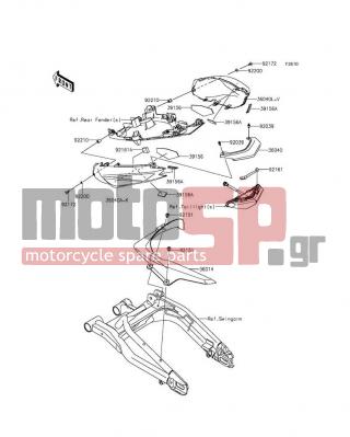 KAWASAKI - NINJA® 650 ABS 2014 - Body Parts - Side Covers/Chain Cover - 36040-0120-25X - COVER-TAIL,RH,M.M.GRAY