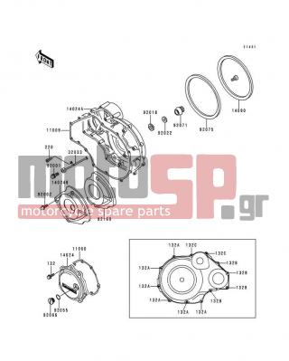 KAWASAKI - CONCOURS 1998 - Engine/Transmission - Engine Cover(s) - 92071-1108 - GROMMET,CLUTCH COVER