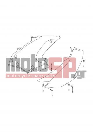 SUZUKI - DL650A (E2) ABS V-Strom 2007 - Body Parts - SIDE COWLING INSTALLATION PARTS - 03241-0510A-000 - SCREW, FRONT