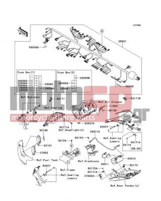 KAWASAKI - NINJA® ZX™-10R 2014 -  - Chassis Electrical Equipment(JDF/JEF) - 92037-1679 - CLAMP