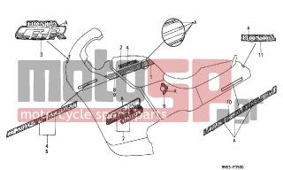 HONDA - CBR1000F (ED) 1988 - Body Parts - MARK (1) - 64303-MM5-880ZA - CAUTION, FUEL COCK LEVER *TYPE1*