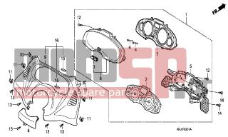 HONDA - FES125 (ED) 2007 - Electrical - SPEEDOMETR (FES1257-A7) (FES1507-A7) - 93903-35310- - SCREW, TAPPING, 5X16