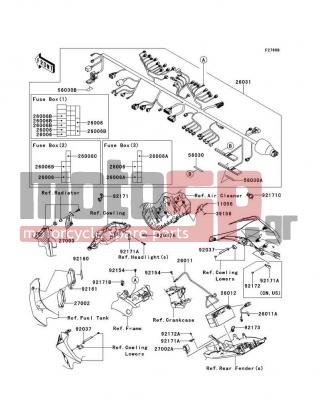 KAWASAKI - NINJA® ZX™-10R ABS 2014 -  - Chassis Electrical Equipment(KDF/KEF) - 92172-0262 - SCREW,TAPPING,5X10