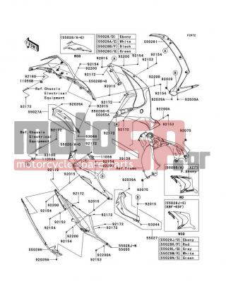 KAWASAKI - NINJA® ZX™-10R ABS 2014 - Body Parts - Cowling Lowers - 55027-0061-6Z - COWLING-ASSY,INNER,RH,F.BLACK