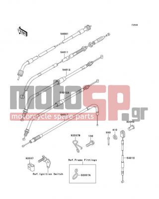KAWASAKI - KLR650 1998 -  - Cables - 54012-1327 - CABLE-THROTTLE,OPENING