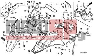 HONDA - XL700VA (ED)-ABS TransAlp 2008 - Body Parts - REAR FENDER - 84707-MFF-D00ZA - COVER, L. RR. FENDER *NH1*