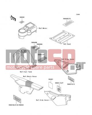 KAWASAKI - KLR650 1998 - Body Parts - Labels - 56037-1371 - LABEL-SPECIFICATION,TIRE&LOAD