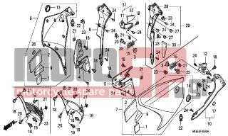 HONDA - VFR1200FB (ED) 2011 - Body Parts - MIDDLE COWL - 91549-MW0-790ZA - CLIP, PANEL FIXING *NH1*