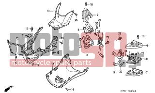HONDA - SH125 (ED) 2004 - Body Parts - FLOOR PANEL/PILLION STEP - 93901-24380- - SCREW, TAPPING, 4X12
