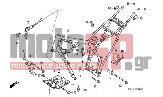 HONDA - XR80R (ED) 2003 - Frame - FRAME BODY - 50135-GN1-000 - COLLAR, R. RR. ENGINE HANGER