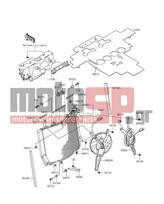 KAWASAKI - NINJA® ZX™-14R 2014 - Engine/Transmission - Radiator - 49016-0589 - COVER-SEAL