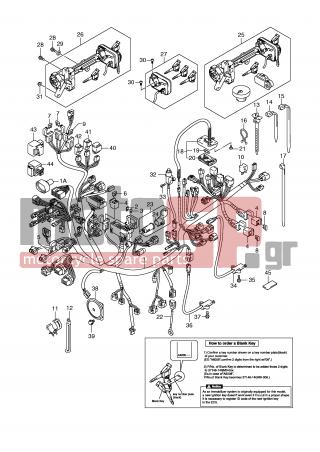 SUZUKI - AN650A (E2) ABS Burgman 2009 - Electrical - WIRING HARNESS (AN650AK6/AK7/AK8 E2/E19/E51) - 09139-06048-000 - BOLT, STEERING LOCK (6X20)