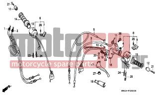 HONDA - CBR600F (ED) 1989 - Frame - HANDLE LEVER/SWITCH/CABLE - 53180-425-010 - BOOT, HANDLE LEVER