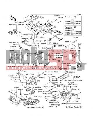 KAWASAKI - NINJA® ZX™-14R ABS 2014 -  - Chassis Electrical Equipment - 53044-1279 - TRIM,L=75