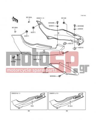KAWASAKI - NINJA® 500R 1998 - Body Parts - Side Covers/Chain Cover(EX500-D5) - 92071-056 - GROMMET