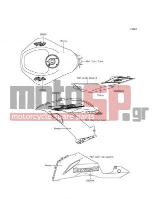 KAWASAKI - NINJA® ZX™-6R 2014 - Body Parts - Decals(P.F.C.White)(EEF)(CA,US)