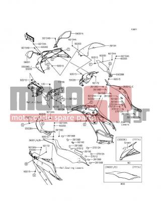KAWASAKI - NINJA® ZX™-6R ABS 2014 - Body Parts - Cowling - 11056-1959 - BRACKET,METER