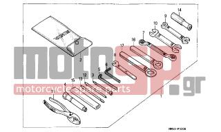 HONDA - CBR1000F (ED) 1988 - Frame - TOOLS - 99001-14170- - SPANNER, 14X17