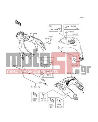 KAWASAKI - NINJA® ZX™-6R ABS 2014 - Body Parts - Labels - 56053-0652 - LABEL-SPECIFICATION,TIRE&LOAD