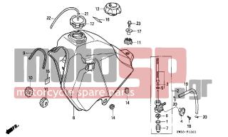 HONDA - NX250 (ED) 1988 - Body Parts - FUEL TANK - 95002-02100- - CLIP, TUBE (B10)