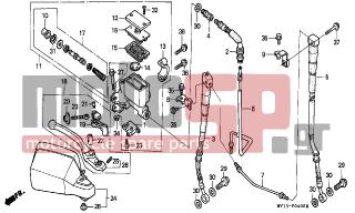 HONDA - XRV750 (ED) Africa Twin 1996 - Brakes - FR. BRAKE MASTER CYLINDER - 93893-0401217 - SCREW-WASHER, 4X12