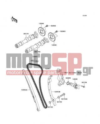 KAWASAKI - VERSYS® ABS 2014 - Engine/Transmission - Camshaft(s)/Tensioner - 12053-0051 - GUIDE-CHAIN,UPP