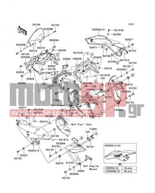 KAWASAKI - VERSYS® ABS 2014 - Body Parts - Cowling - 92161-0835 - DAMPER,20X20X10