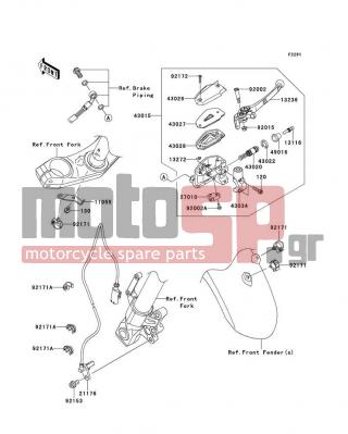 KAWASAKI - VERSYS® ABS 2014 -  - Front Master Cylinder - 92015-1528 - NUT,FLANGED,6MM