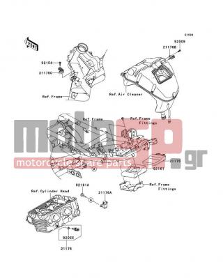 KAWASAKI - VERSYS® ABS 2014 - Engine/Transmission - Fuel Injection - 92055-0016 - RING-O,9.5X1.9