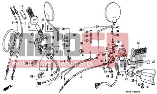 HONDA - XRV750 (IT) Africa Twin 1995 - Frame - HANDLE LEVER/SWITCH/CABLE - 35330-MK5-003 - SWITCH ASSY., CLUTCH