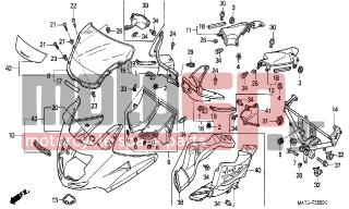 HONDA - CBR1100XX (ED) 1999 - Body Parts - UPPER COWL - 64250-MAT-D00ZA - WINDSCREEN SET (WL) *TYPE1*