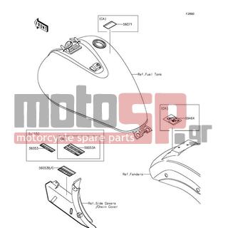 KAWASAKI - VULCAN 900 CLASSIC 2014 - Body Parts - Labels - 56053-0513 - LABEL-SPECIFICATION,TIRE&LOAD