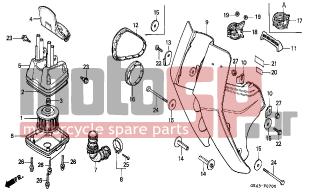 HONDA - C50 (GR) 1986 - Body Parts - FRONT COVER/AIR CLEANER - 94021-080200S - NUT, CAP, 8MM