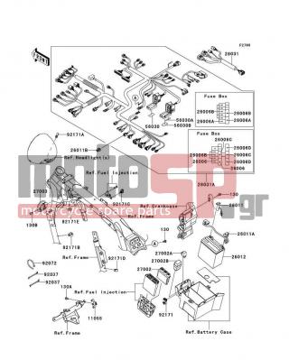 KAWASAKI - VULCAN® 1700 NOMAD™ ABS 2014 -  - Chassis Electrical Equipment - 56030-0189 - LABEL,FUSE BOX