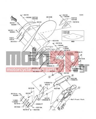 KAWASAKI - VULCAN® 1700 NOMAD™ ABS 2014 - Body Parts - Cowling - 13271-0704 - PLATE,WINDSHIELD,LH,OUTER