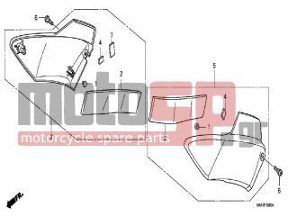HONDA - CBF1000A (ED) ABS 2006 - Body Parts - SIDE COVER - 83606-MY5-G30 - RUBBER B, SIDE COVER