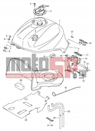 SUZUKI - SV1000 (E2) 2003 - Body Parts - FUEL TANK (MODEL K4) - 44424-16G00-000 - HOSE, BREATHER