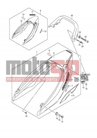 SUZUKI - GSX1400 (E2) 2003 - Body Parts - SEAT TAIL COVER (MODEL K5) - 45510-42F00-YAY - COVER, SEAT TAIL (BLACK)