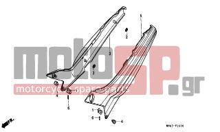 HONDA - CBR600F (ED) 1989 - Body Parts - SIDE COVER - 83612-MT6-600ZB - COVER SET, R. SIDE (WL) *NH1/TYPE2*