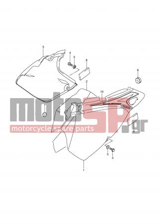 SUZUKI - DR-Z400 S (E2) 2006 - Body Parts - FRAME COVER (MODEL K9) - 47161-29F00-000 - CUSHION, LH COVER FRONT