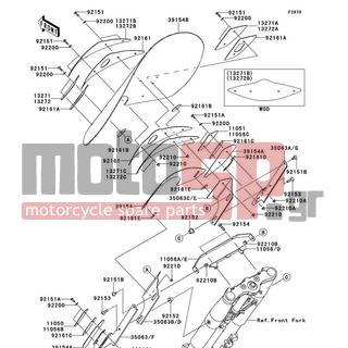 KAWASAKI - VULCAN® 1700 NOMAD™ ABS 2014 - Body Parts - Cowling - 92161-0332 - DAMPER,WINDSHIELD,LH&RH,OUTER