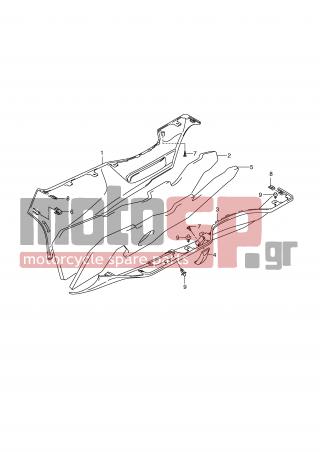 SUZUKI - AN650A (E2) ABS Burgman 2009 - Body Parts - SIDE LEG SHIELD (MODEL K8) - 48181-10G20-YLC - SHIELD, LEG SIDE LH (GOLD)