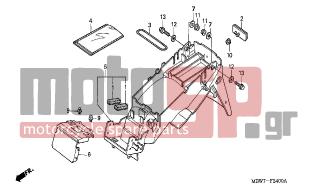HONDA - CBR600F (ED) 2006 - Body Parts - REAR FENDER - 80110-MBW-000 - COVER, BATTERY TRAY
